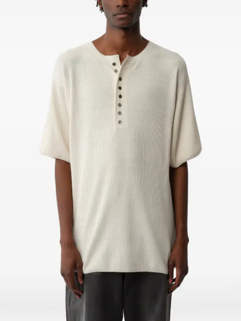 Calvin Klein button-placket ribbed T-shirt