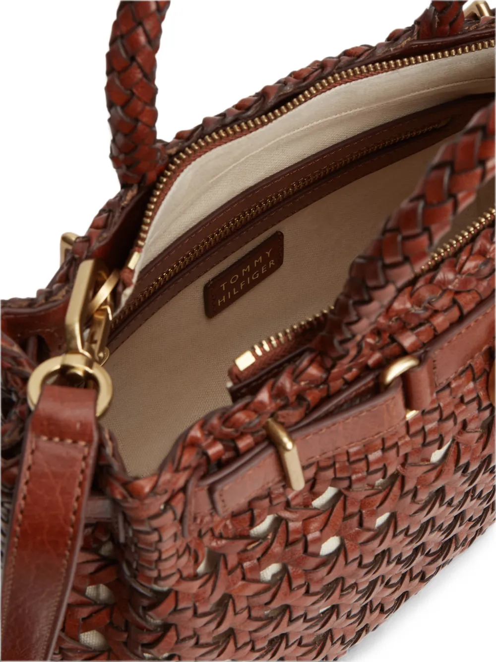 Tommy Hilfiger American Icon leren shopper Bruin