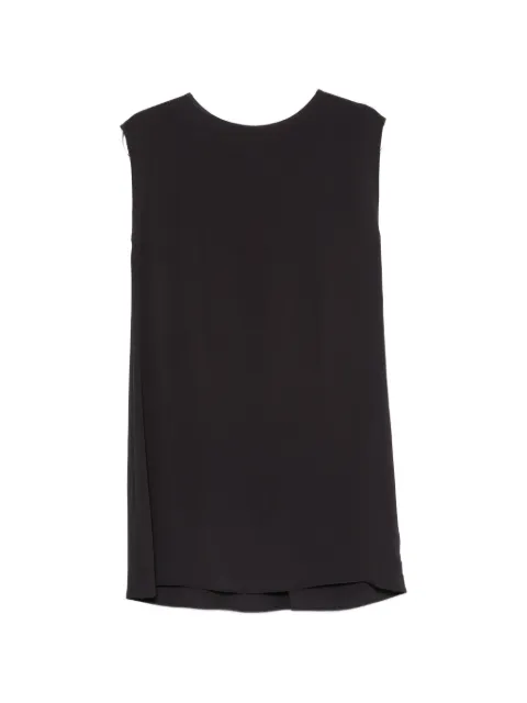 Su pleated-back sleeveless mini dress