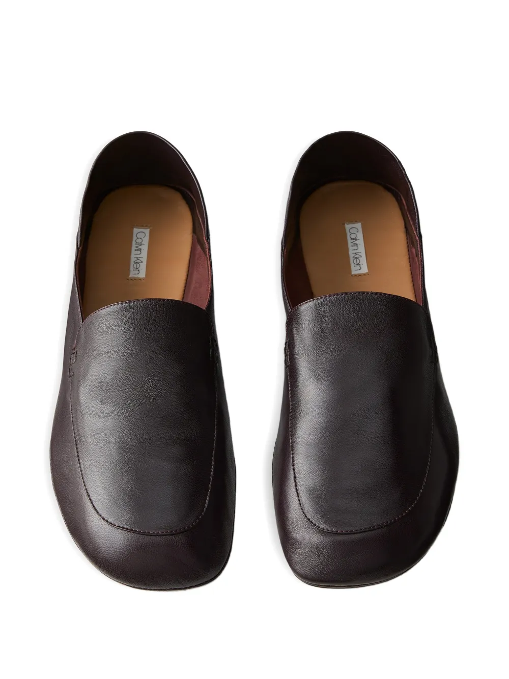 Calvin Klein square-toe leather boat shoes Bruin