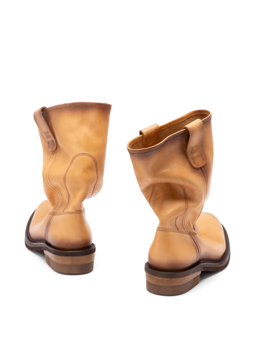 Miu Foule leather boots Bruin