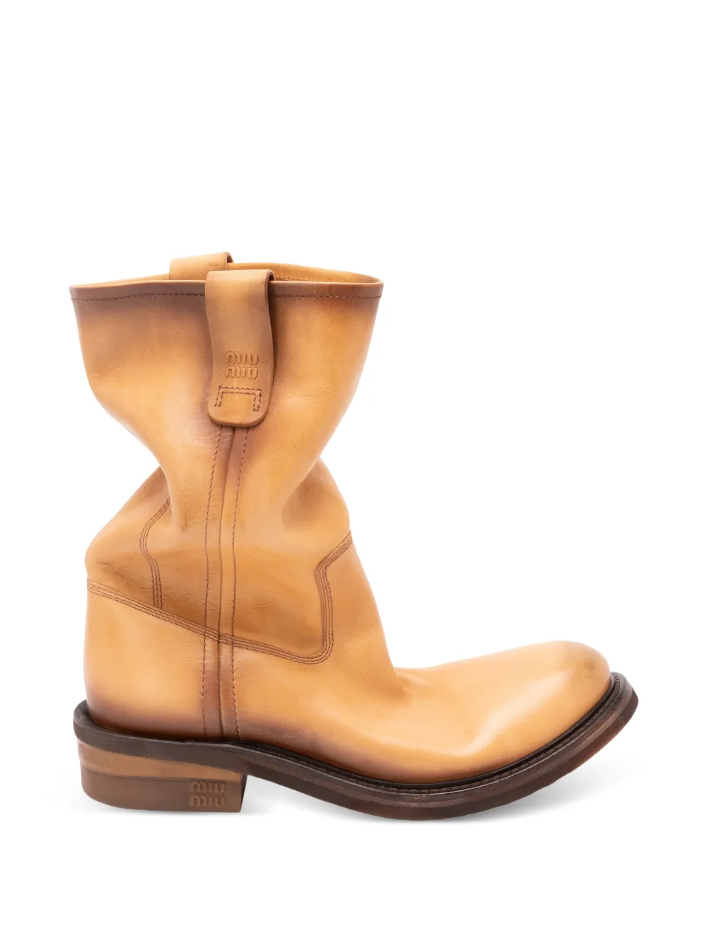 Miu Foule leather boots Bruin