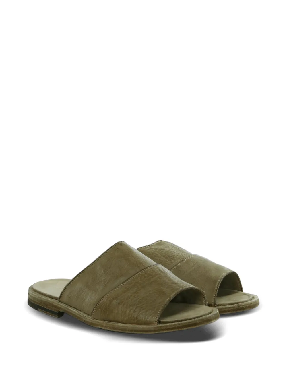 Ziggy Chen crinkled-leather sandals Beige