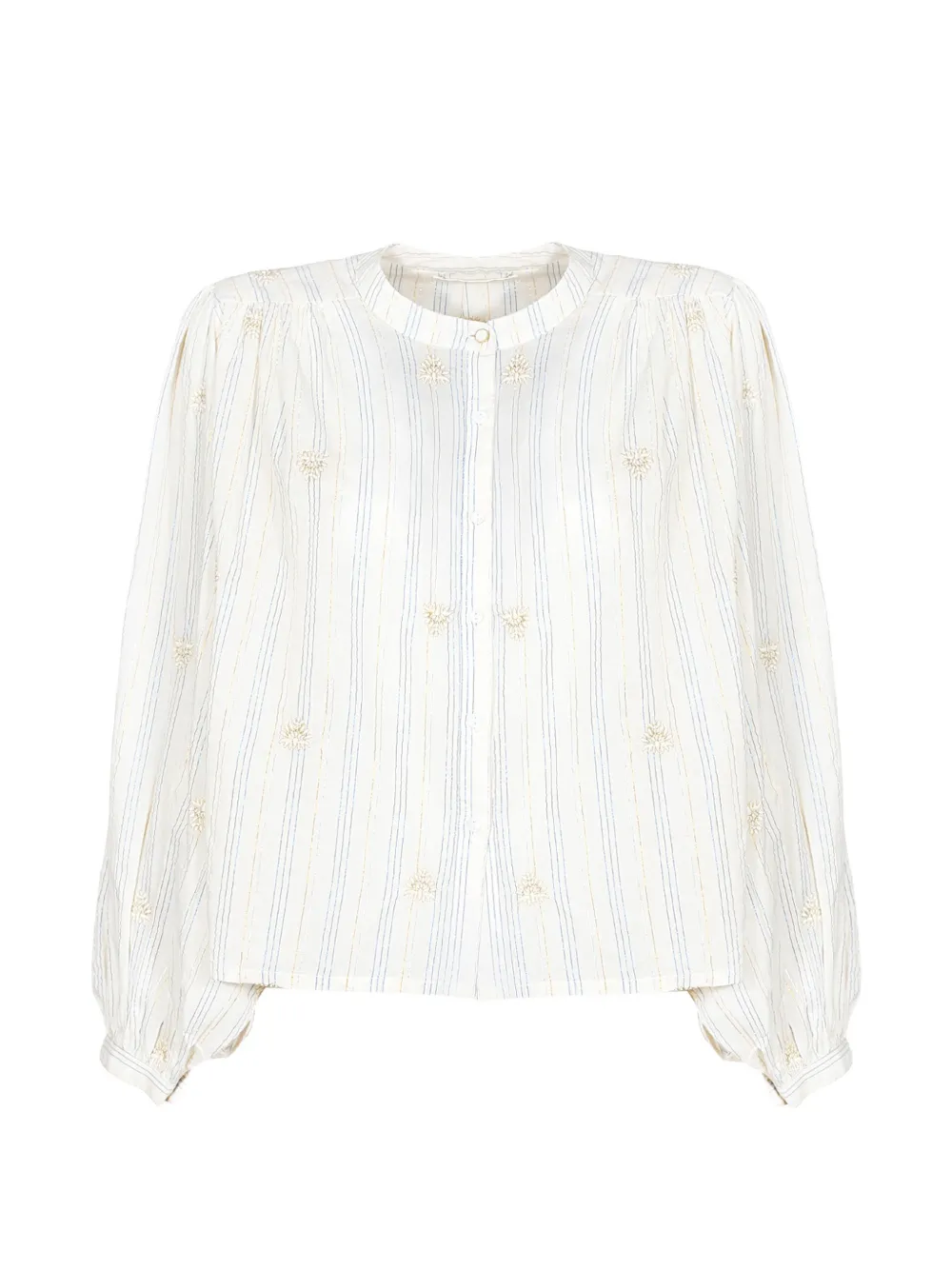 MAISON HOTEL Caroline Starry Night embroidered striped blouse - Bianco