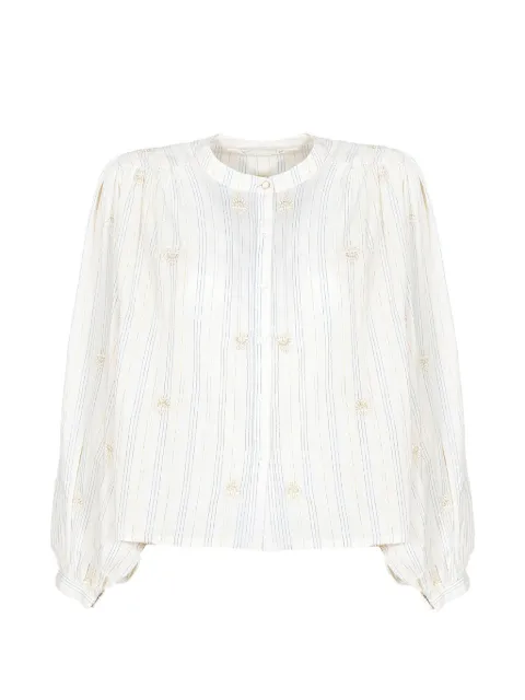 MAISON HOTEL Caroline Starry Night embroidered striped blouse