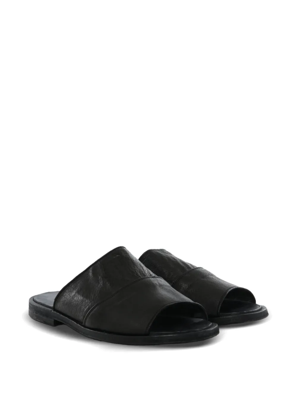 Ziggy Chen crinkled-finish leather sandals Zwart