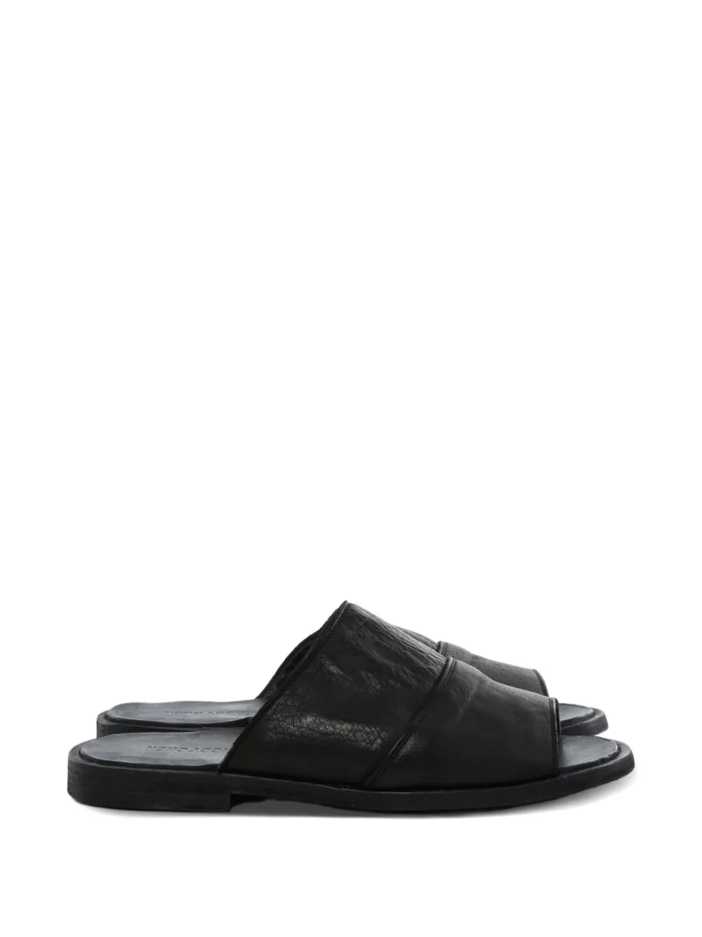 Ziggy Chen crinkled-finish leather sandals - Schwarz