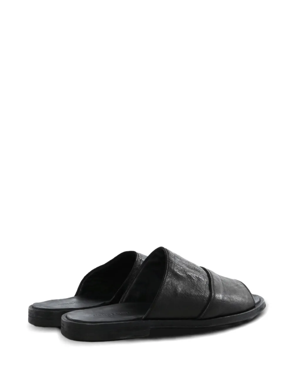 Ziggy Chen crinkled-finish leather sandals Zwart