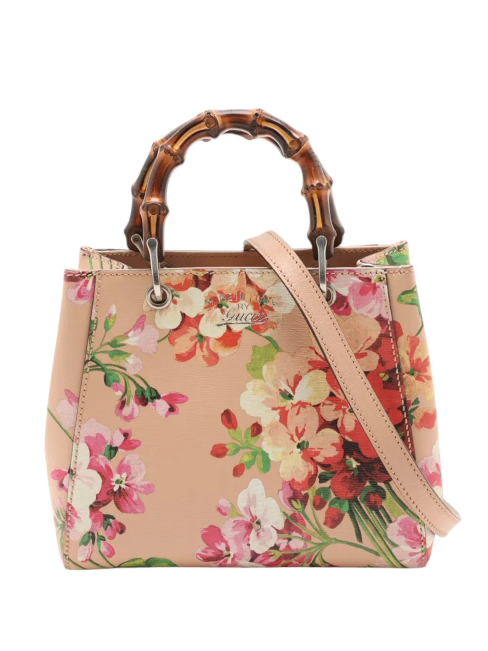 Gucci Pre-Owned 2000-2015 Mini Calfskin Blooms Bamboo Shopper satchel - Rosa