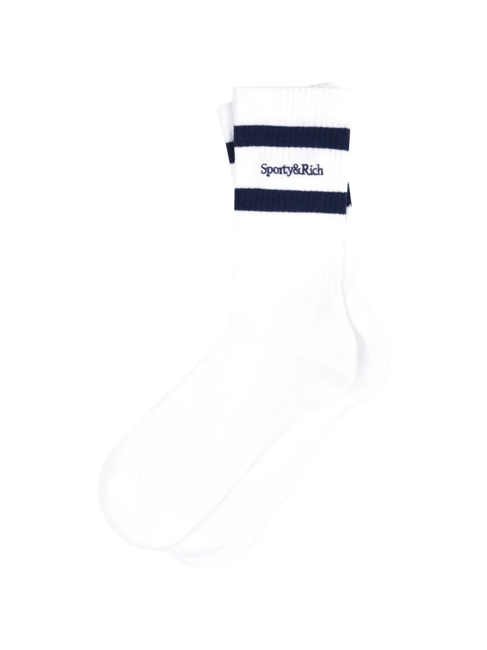 SPORTY & RICH KIDS logo-embroidered striped socks - Bianco