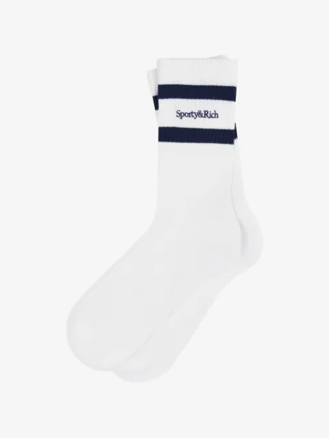SPORTY & RICH KIDS logo-embroidered striped socks