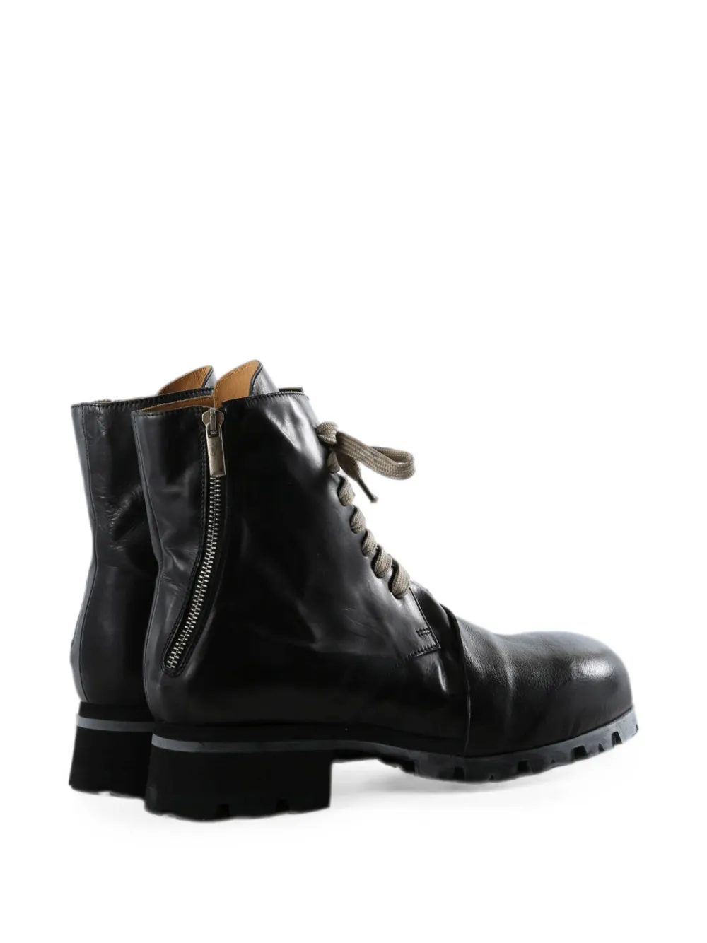Ziggy Chen side-zip leather boots Zwart