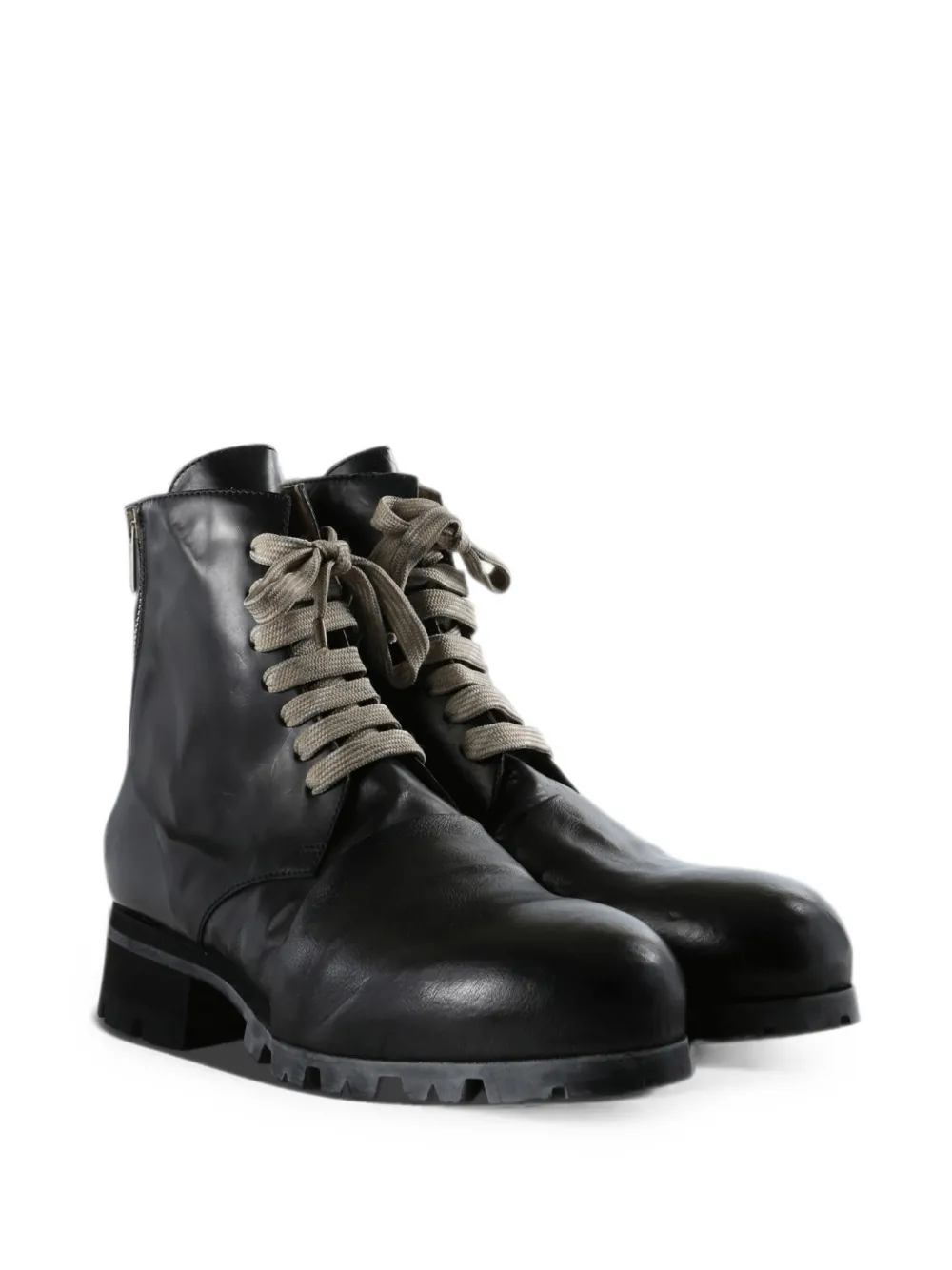 Ziggy Chen side-zip leather boots Zwart
