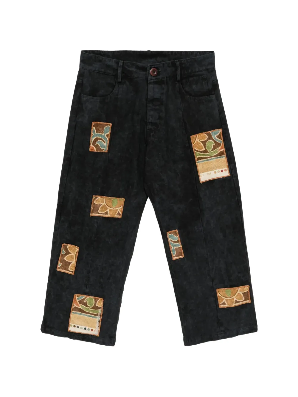 Stain Shade patchwork acid-wash jeans - Nero