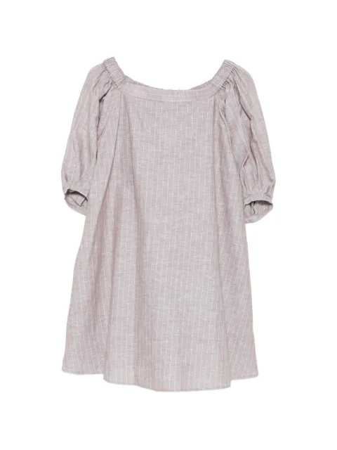 Max Mara Leisure vestido corto con mangas farol y rayas estampadas