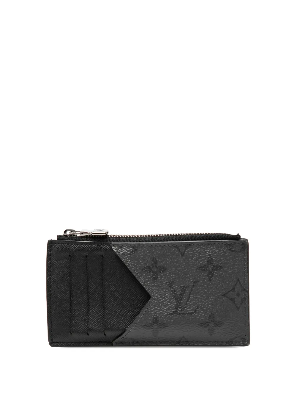 Louis Vuitton Pre-Owned 2021-2026 Monogram Eclipse Reverse Taigarama Coin card holder - Black
