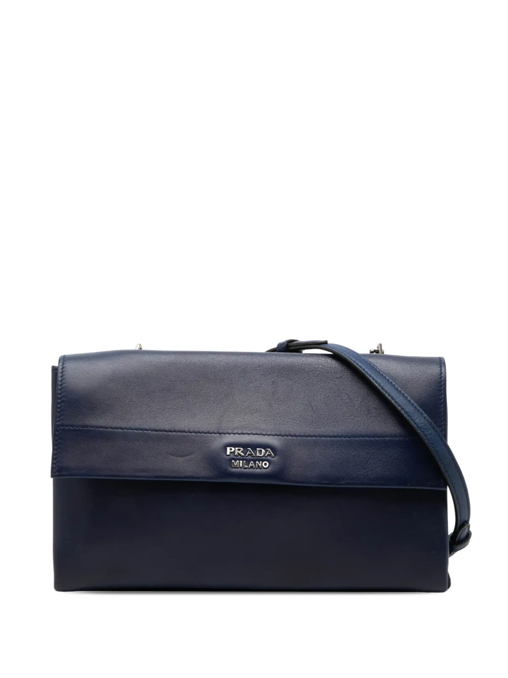 Prada Pre-Owned 2010-2026 Soft Calf Double Turnlock crossbody bag - Blu