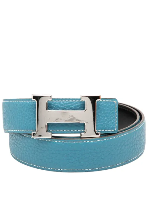 Hermès Pre-Owned 2004 Togo and Box Calf Constance H Reversible belt