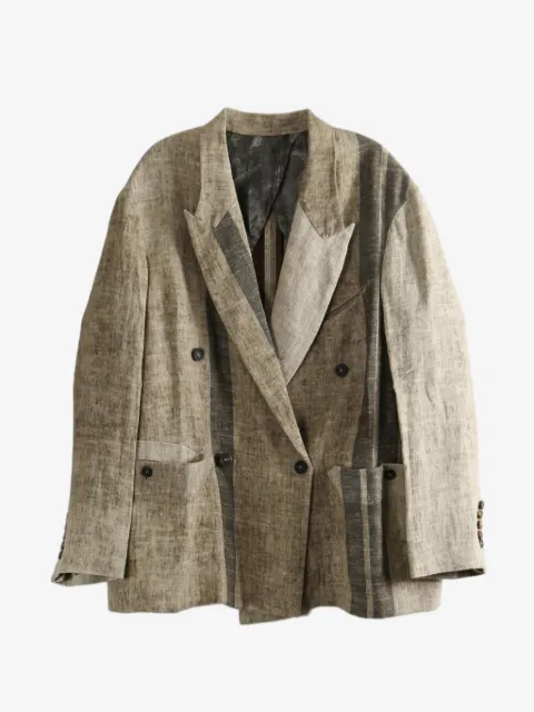 Ziggy Chen striped double-breasted blazer