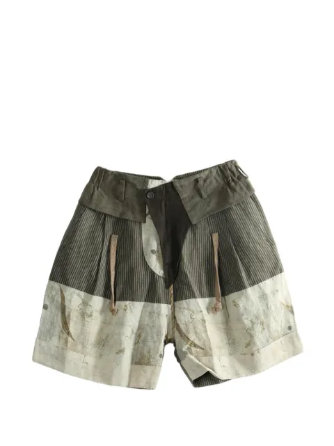 Ziggy Chen heavy patchwork panelled corduroy shorts