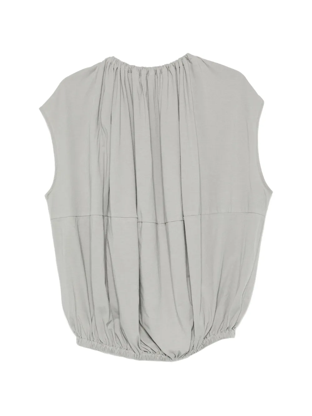  Tibi Camiseta Circular Con Cuello Fruncido - Gris 