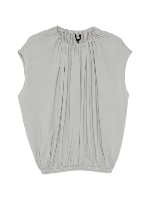 Tibi shirred-neck circular T-shirt