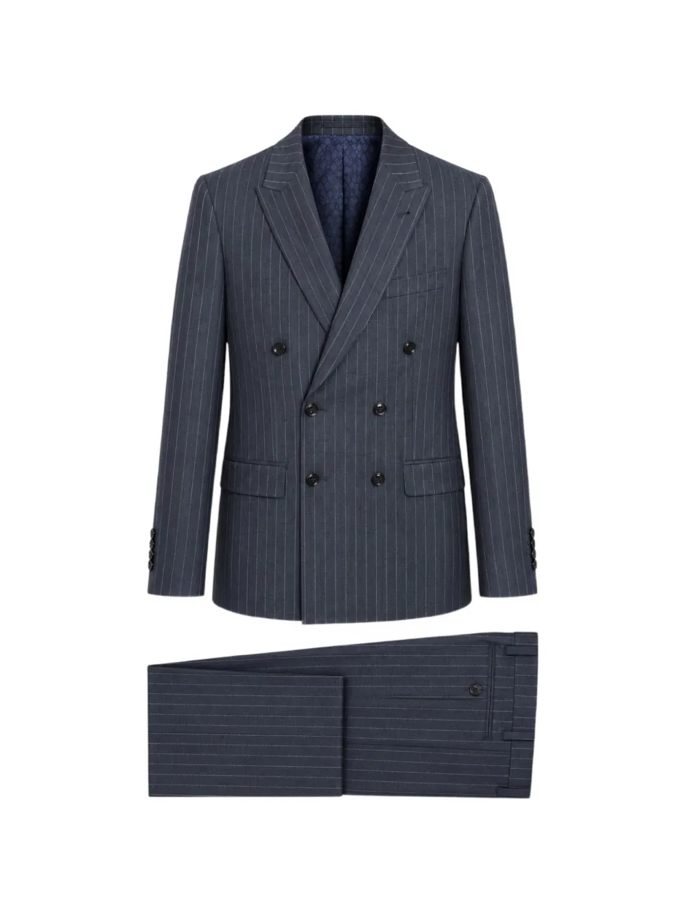 RAMON SANJURJO pinstriped double-breasted suit - Blu
