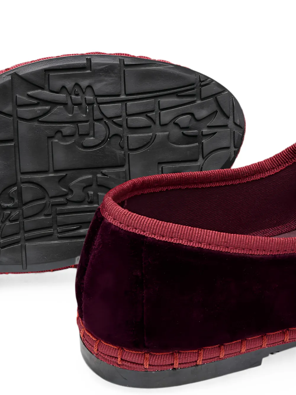 FLABELUS Boris velvet ballet flats Paars