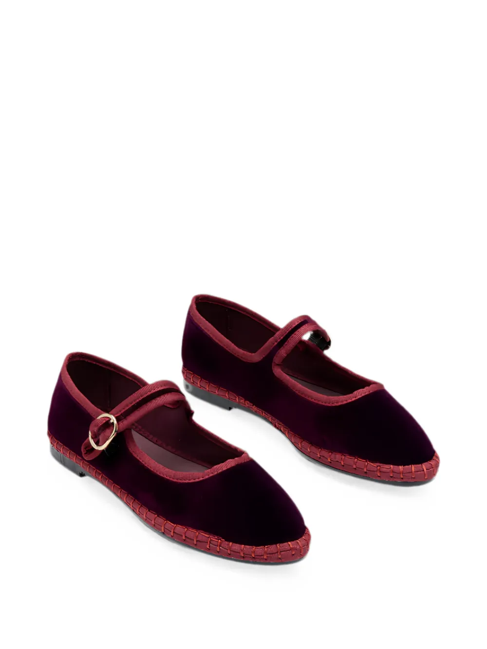 FLABELUS Boris velvet ballet flats Paars