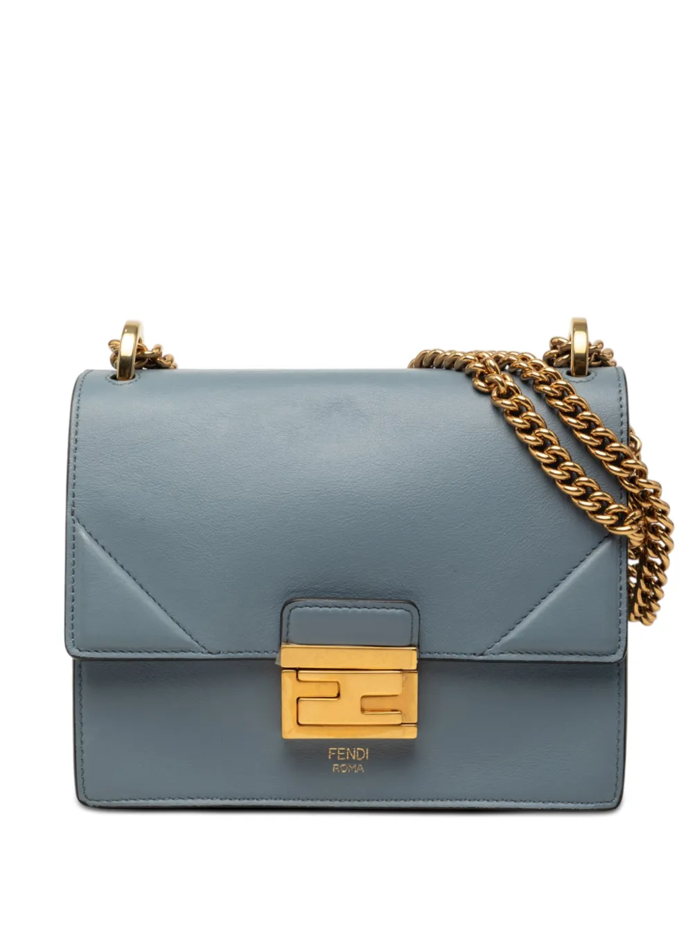Fendi Pre-Owned 2010-2026 Small Leather Kan U Chain shoulder bag - Blu