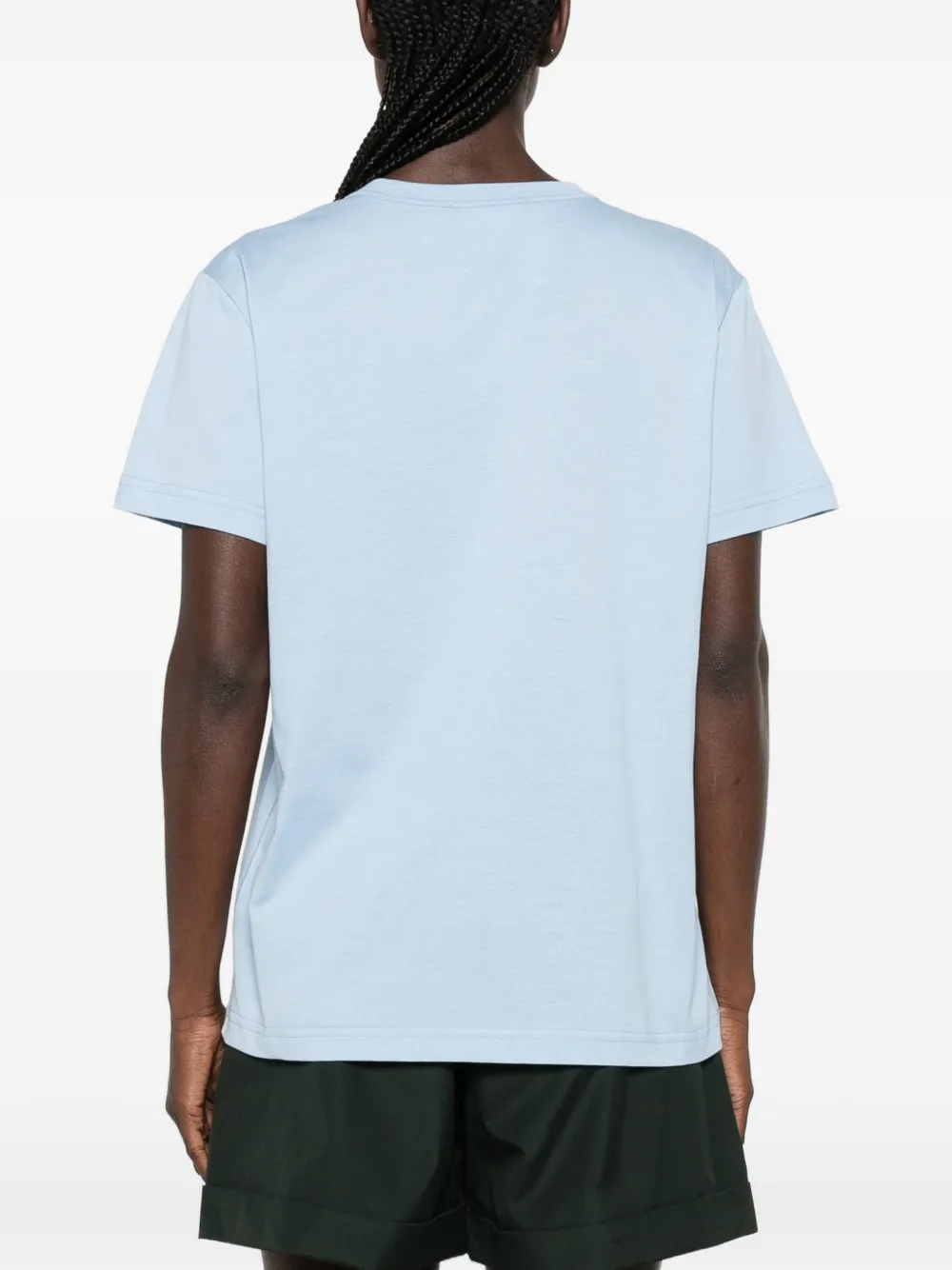 Fabiana Filippi T-shirt met ronde hals en kralen Blauw