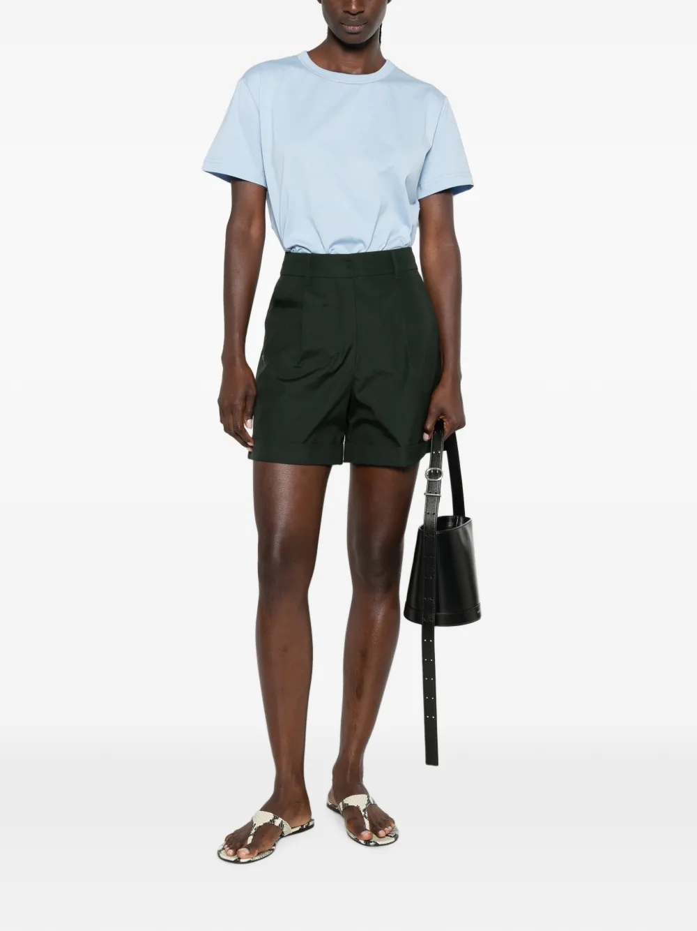 Fabiana Filippi T-shirt met ronde hals en kralen Blauw