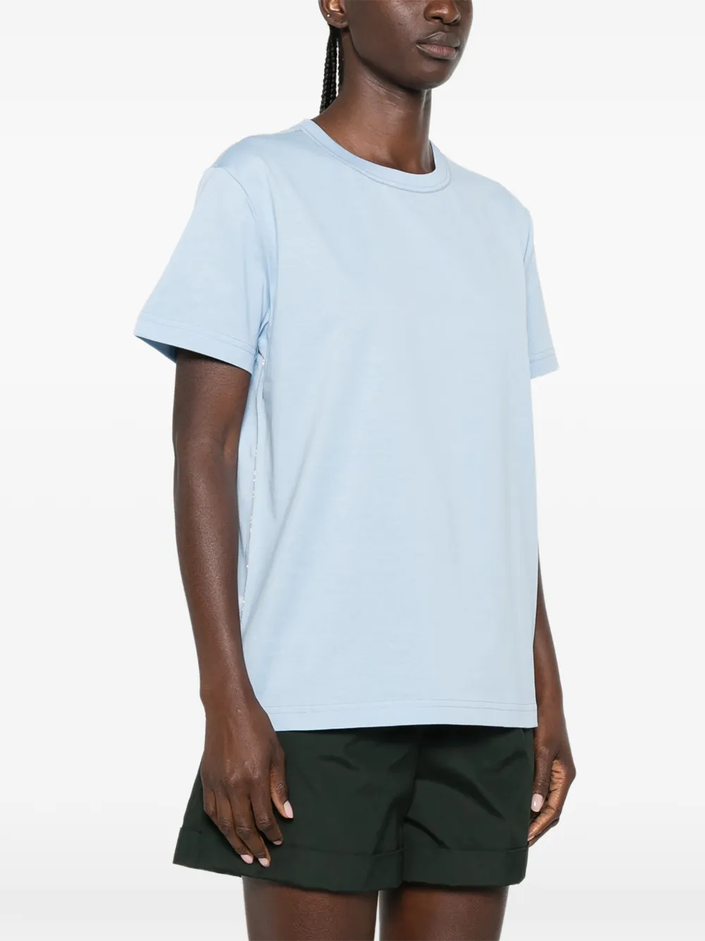 Fabiana Filippi T-shirt met ronde hals en kralen Blauw