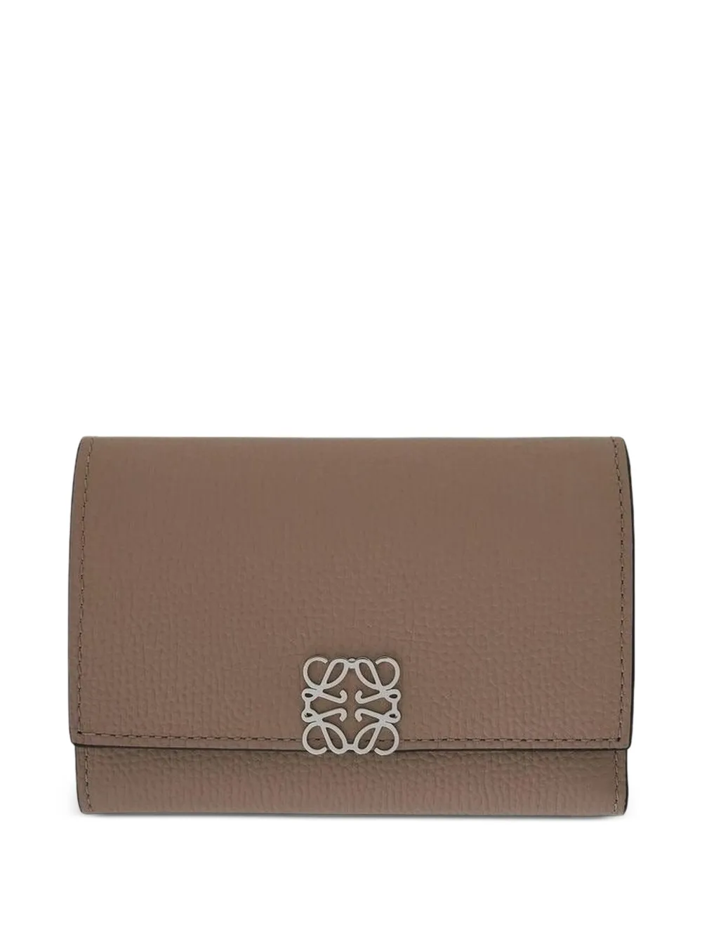 LOEWE Anagram pebble-grain wallet - Nude