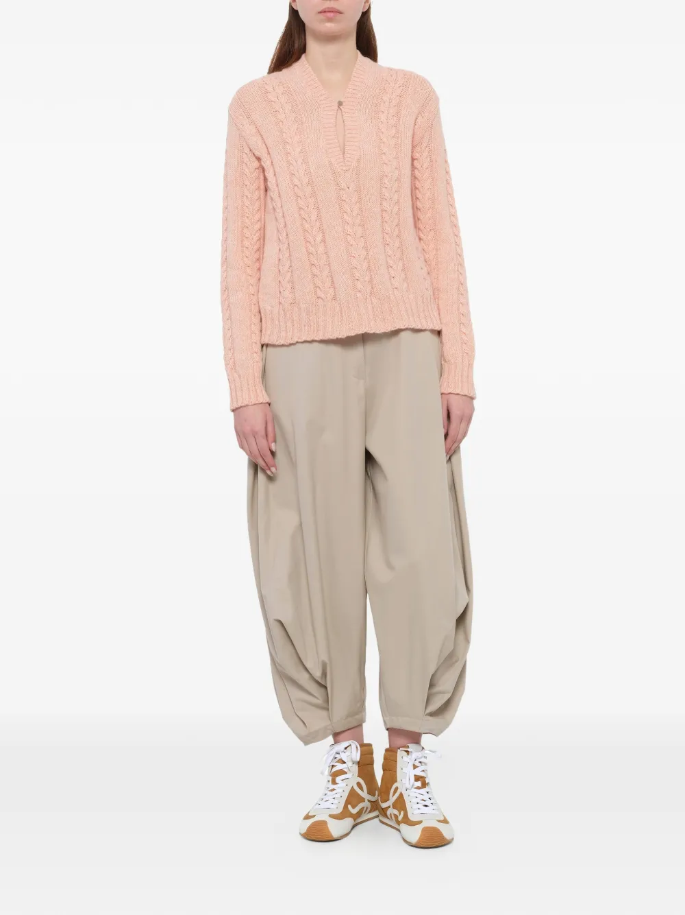 Loewe Draped Trousers in Neutrals, view 2