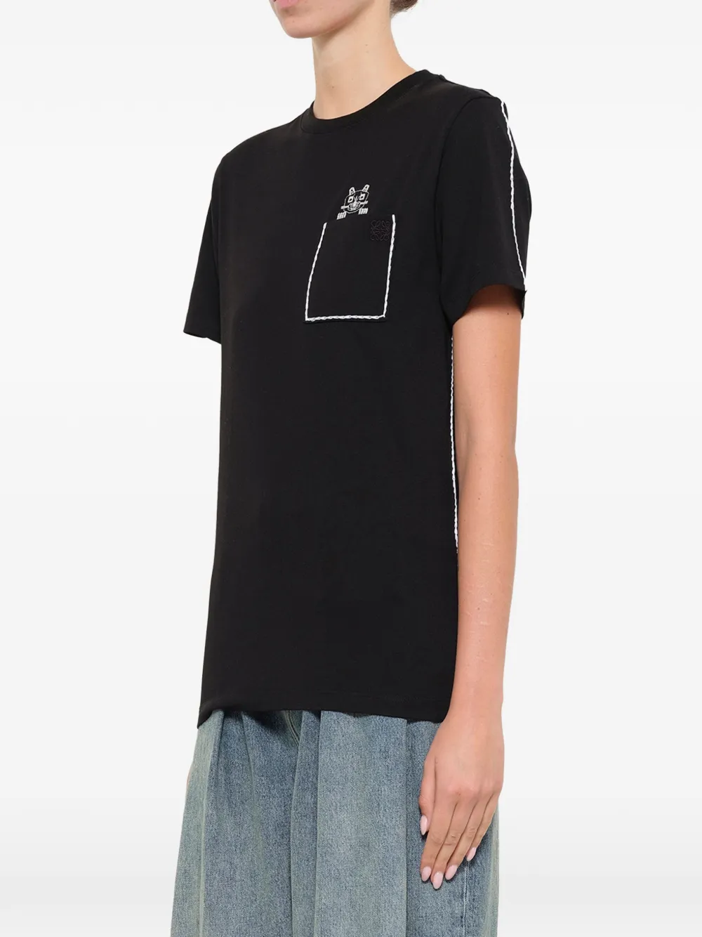 LOEWE Louis Wain T-shirt met borduurwerk Zwart