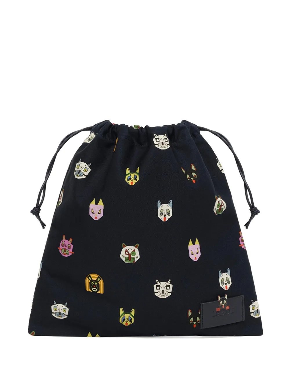 LOEWE small cat-motif drawstring pouch - Blu