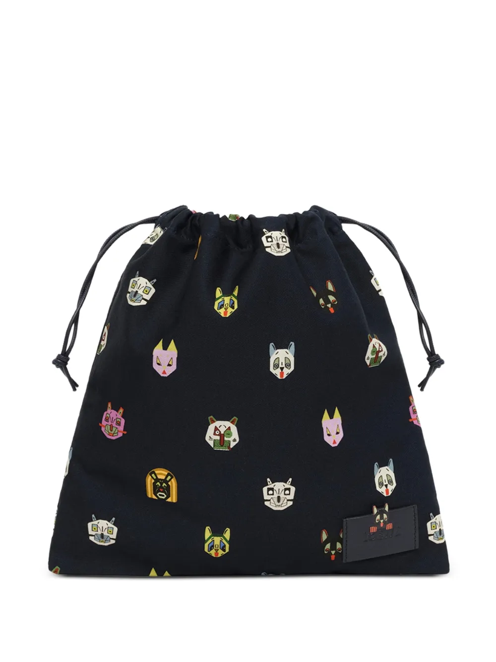 LOEWE small cat-motif drawstring pouch - Blu