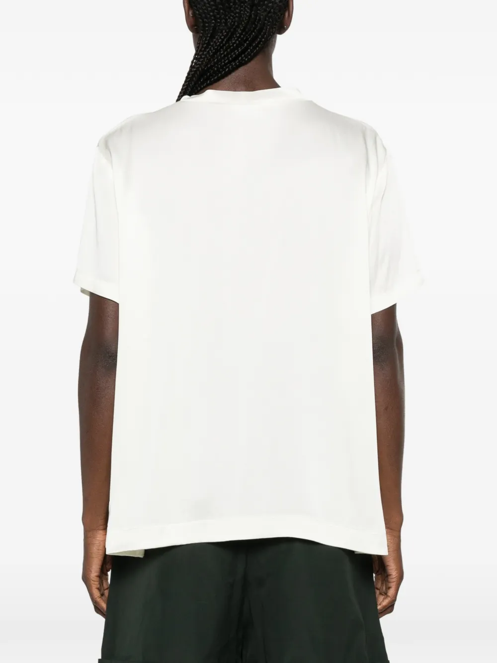 Fabiana Filippi T-shirt met borstzak en V-hals Wit