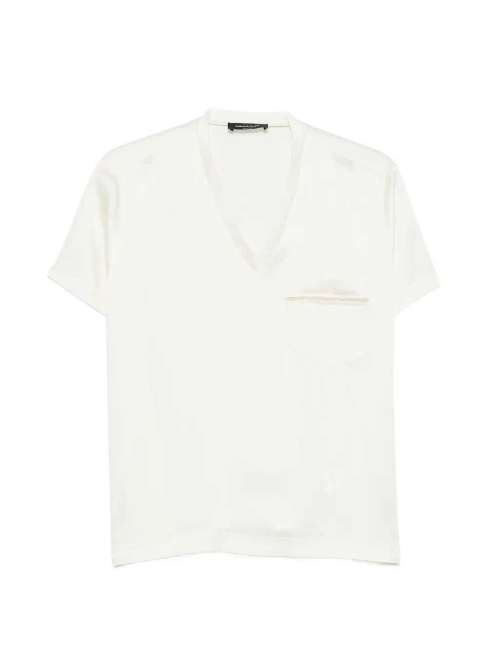 Fabiana Filippi chest-pocket V-neck T-shirt - Bianco