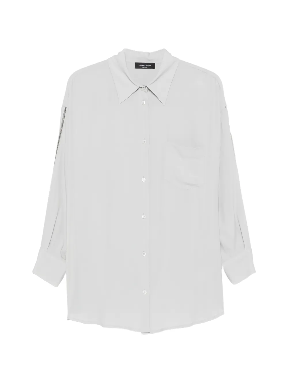 Fabiana Filippi chain-embellished long-sleeve shirt - Grau