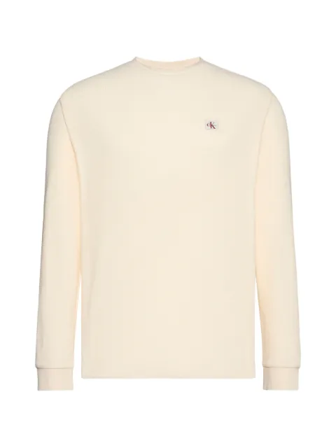 Calvin Klein waffle-knit logo-patch T-shirt