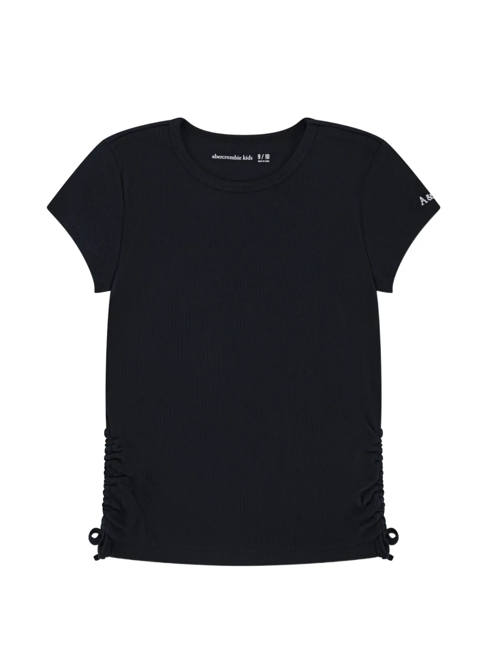 ABERCROMBIE FITCH KIDS ruched-detail ribbed T-shirt - Nero