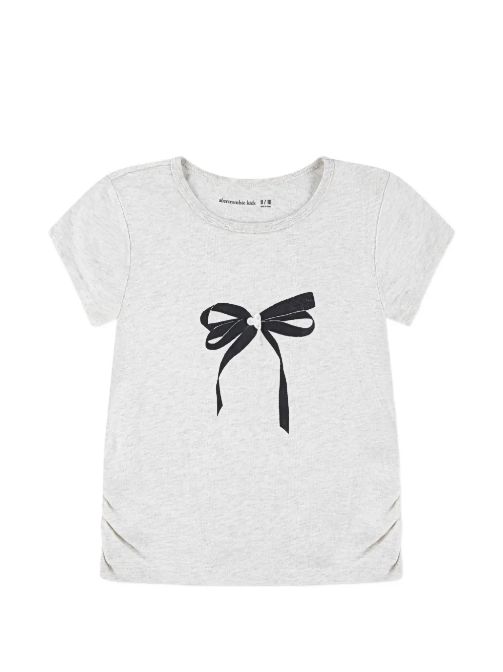 ABERCROMBIE FITCH KIDS bow-print ruched T-shirt - Grigio