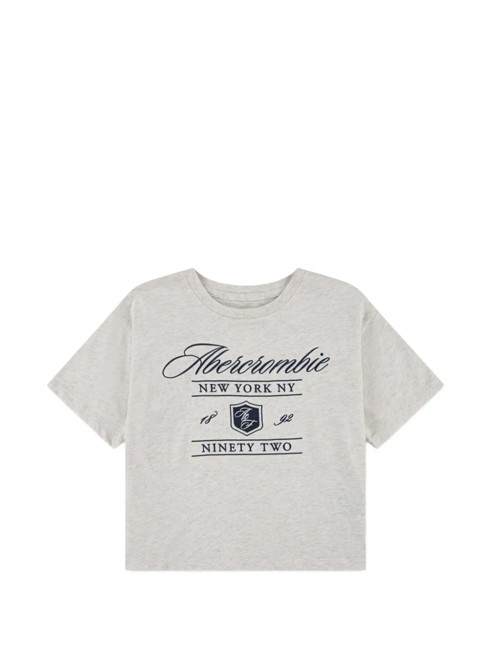ABERCROMBIE FITCH KIDS logo-embroidered melange T-shirt - Grigio