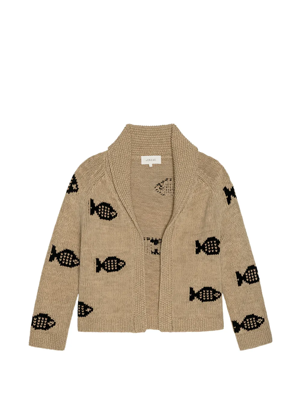 The Great. Swimming Fish shawl-collar cardigan - Toni neutri
