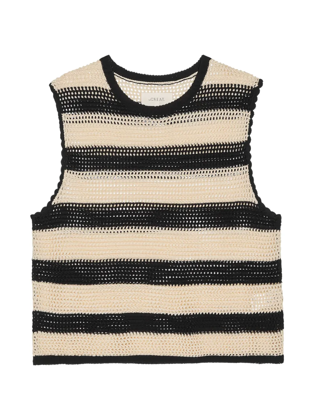 The Great. striped crochet sweater - Nero