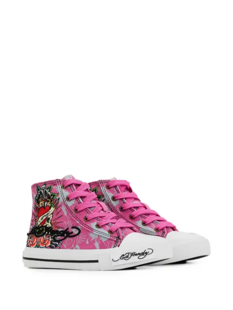 ED HARDY KIDS tenis altos con motivo Skull