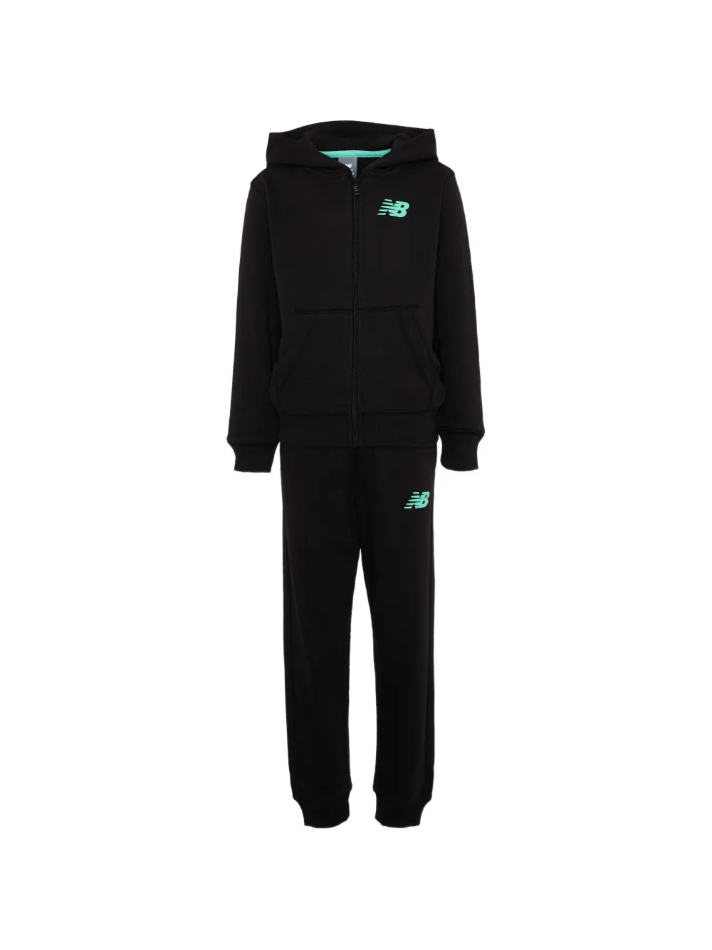 New Balance Kids logo-print zip-up tracksuit - Nero