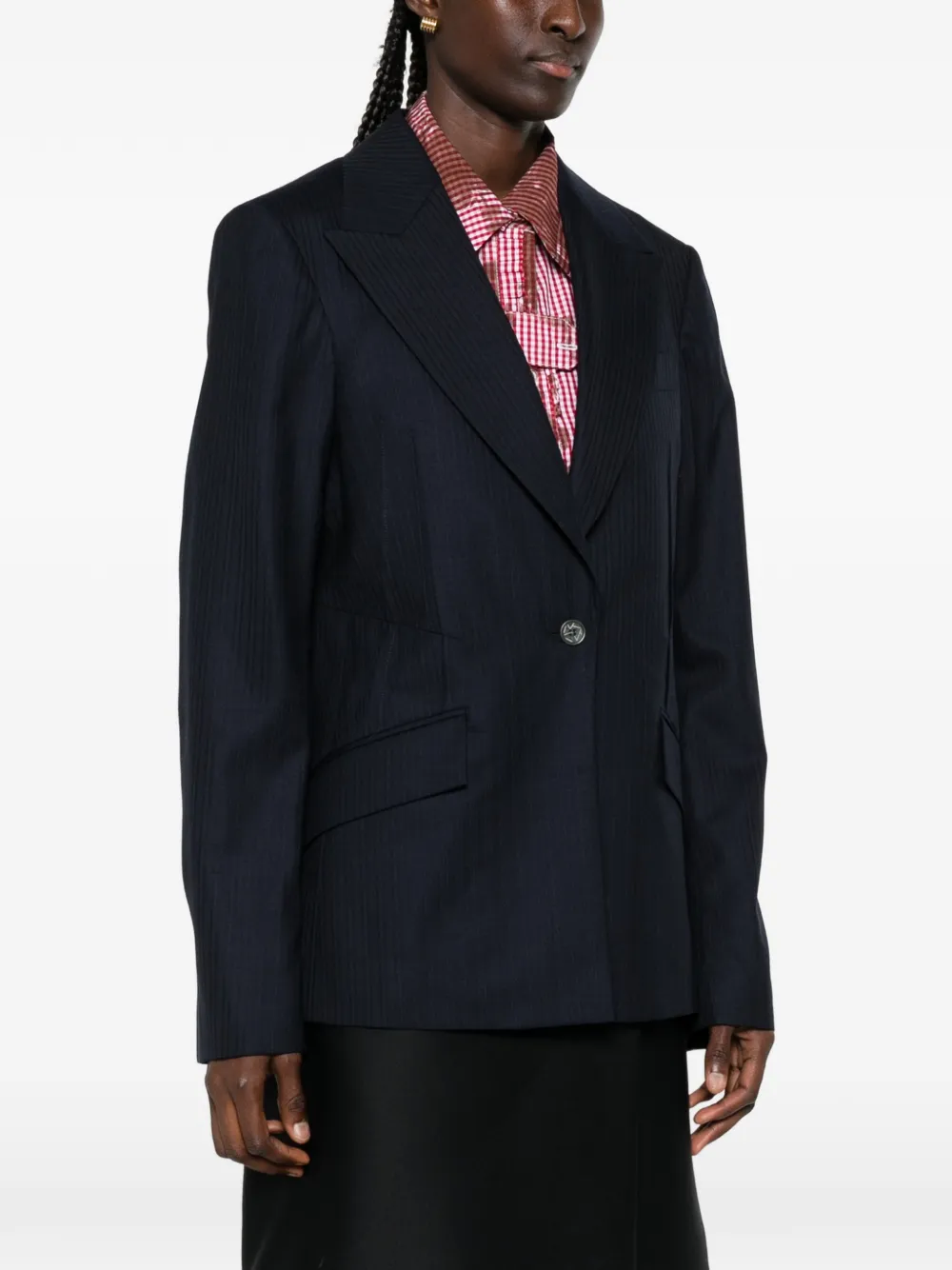 Kiko Kostadinov Blazer met enkele rij knopen met krijtstreep Blauw